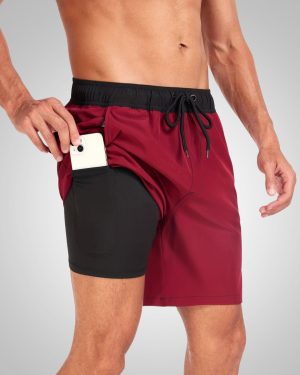 Herren Badehose mit Handyfach & Kordelzugbund