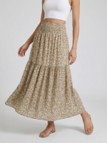 Damen Midi Rock mit gesmoktem Bund & luftiger Passform