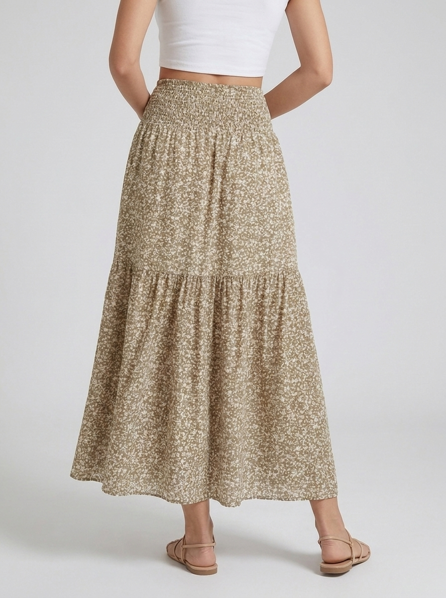 Damen Midi Rock mit gesmoktem Bund & luftiger Passform – Bild 9