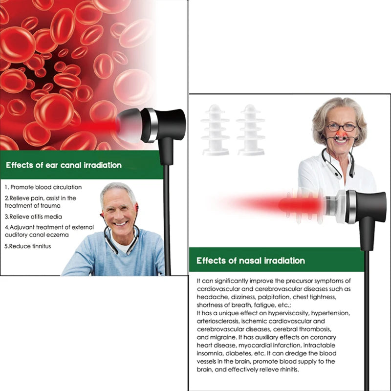 Tinnitus Rotlichttherapiegerät für Ohren & Nase 650nm Laser – Bild 16