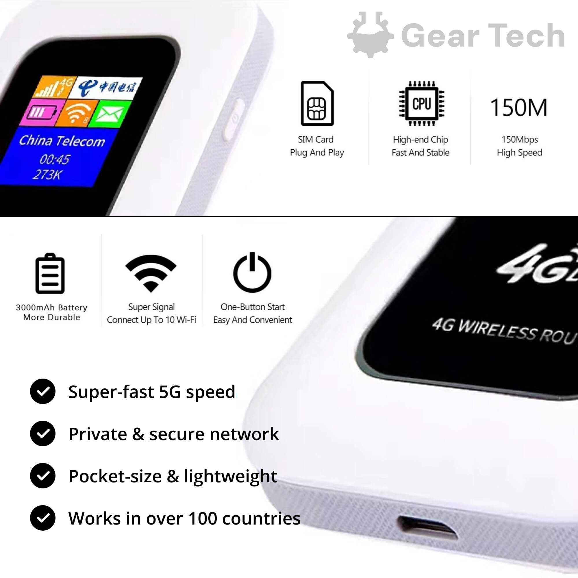Mobiler WLAN Router für 10 Geräte mit 8h Akku – Bild 3