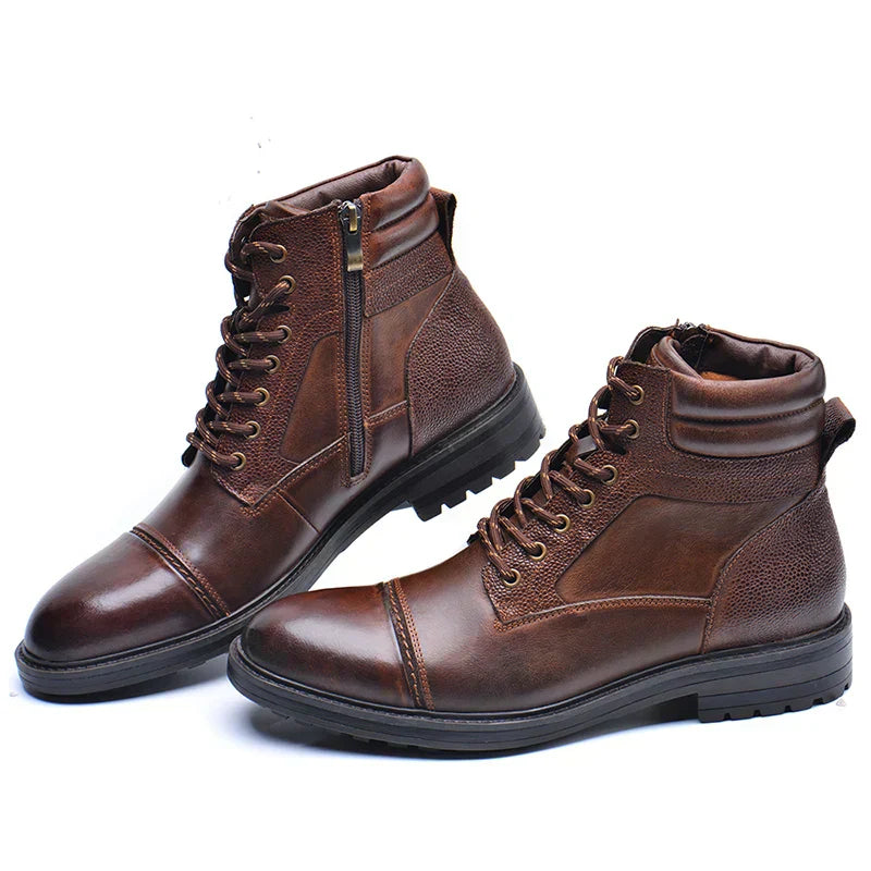 Herrenstiefel Leder gepolsterte Innensohle Herbst & Winter – Bild 3