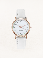 Damen Quarz Uhr Lederarmband Leuchtziffern