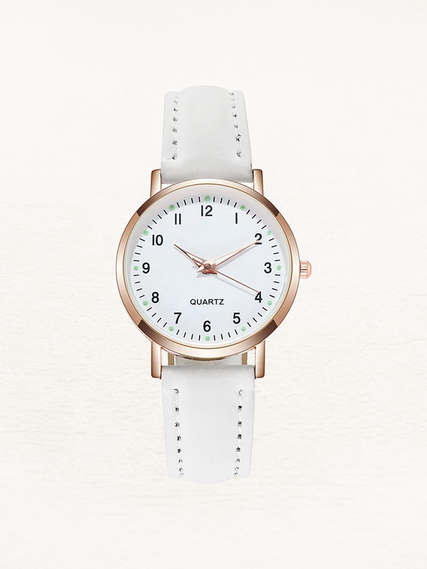 Damen Quarz Uhr Lederarmband Leuchtziffern
