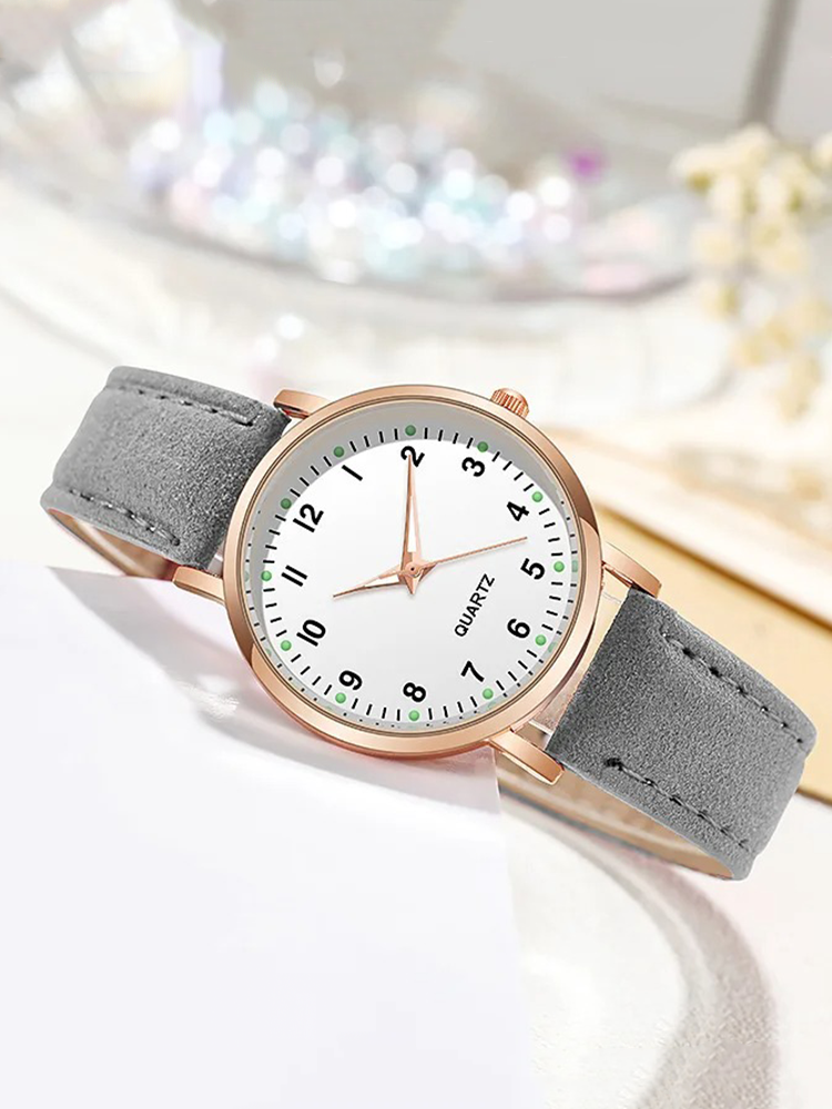 Damen Quarz Uhr Lederarmband Leuchtziffern – Bild 13