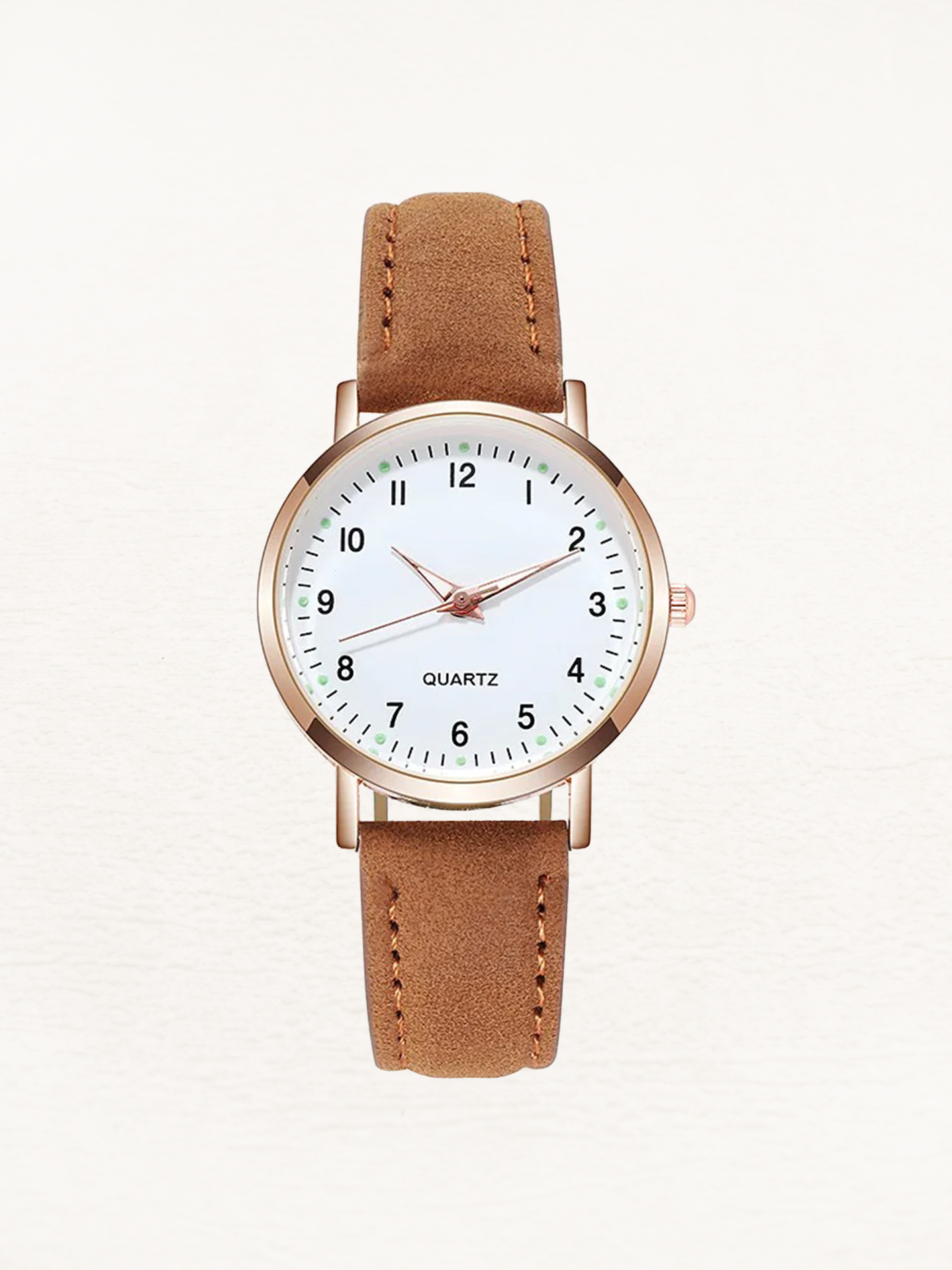 Damen Quarz Uhr Lederarmband Leuchtziffern – Bild 3