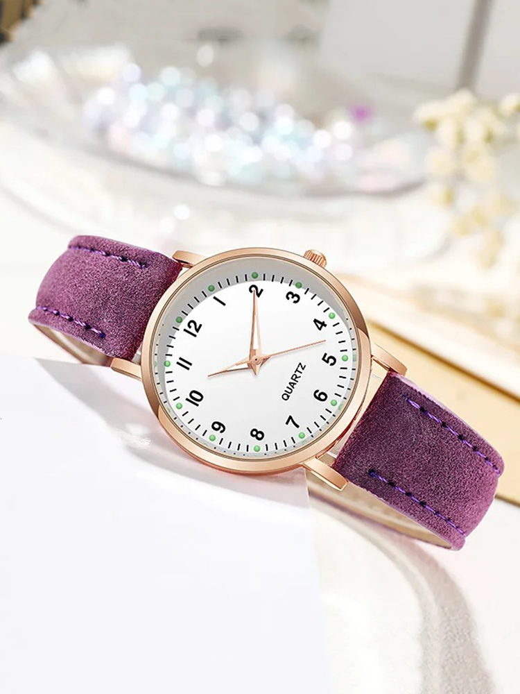 Damen Quarz Uhr Lederarmband Leuchtziffern – Bild 10