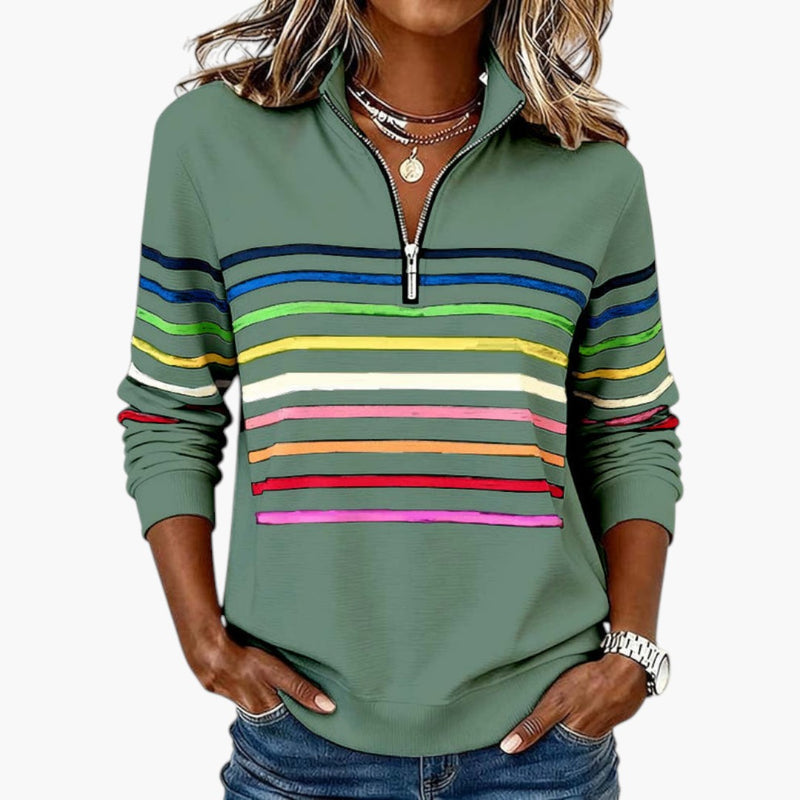 Damen Sweatshirt Stehkragen Baumwollmischung Langarm – Bild 6