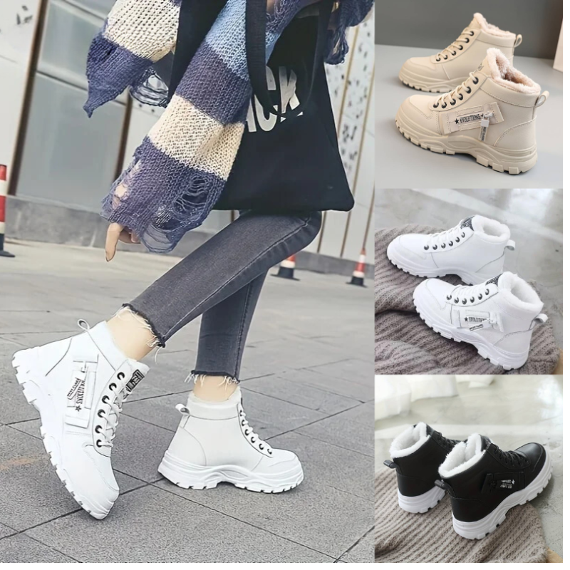Damen Winterstiefel Wasserdicht Rutschfest Fleece Futter – Bild 4