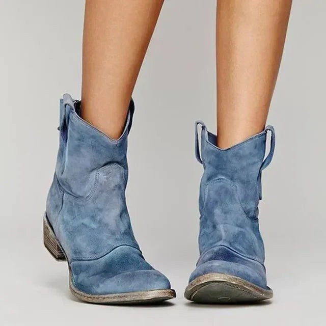 Damen-Cowboy-Stiefeletten Ergonomisches Fußbett Hochwertig – Bild 3