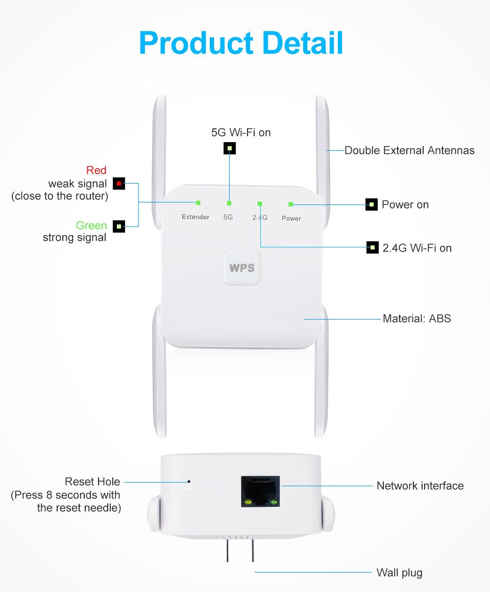 WLAN Repeater Dual-Band 1200 Mbit/s Universelle Kompatibilität – Bild 8