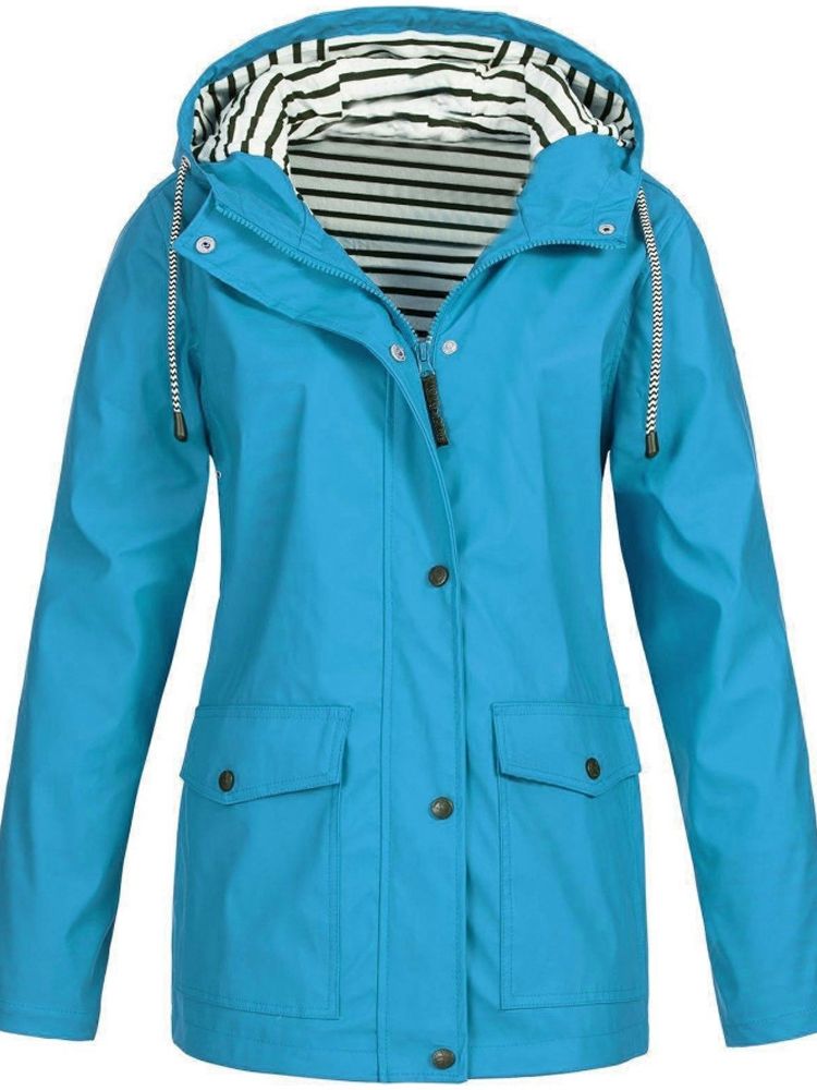 Regenjacke Damen gestreiftes Futter windabweisend – Bild 10