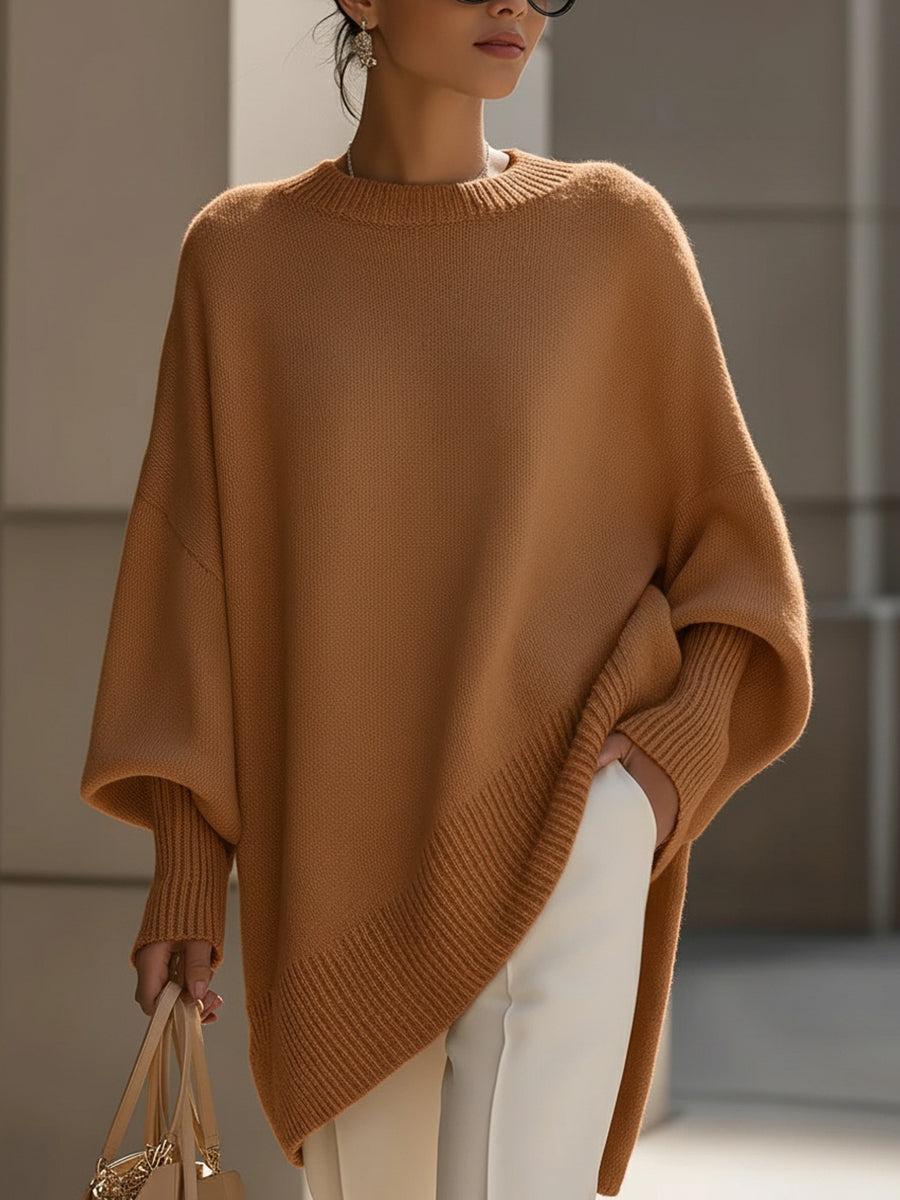Damen Oversize Pullover mit Rundhals und Rippbündchen – Bild 5