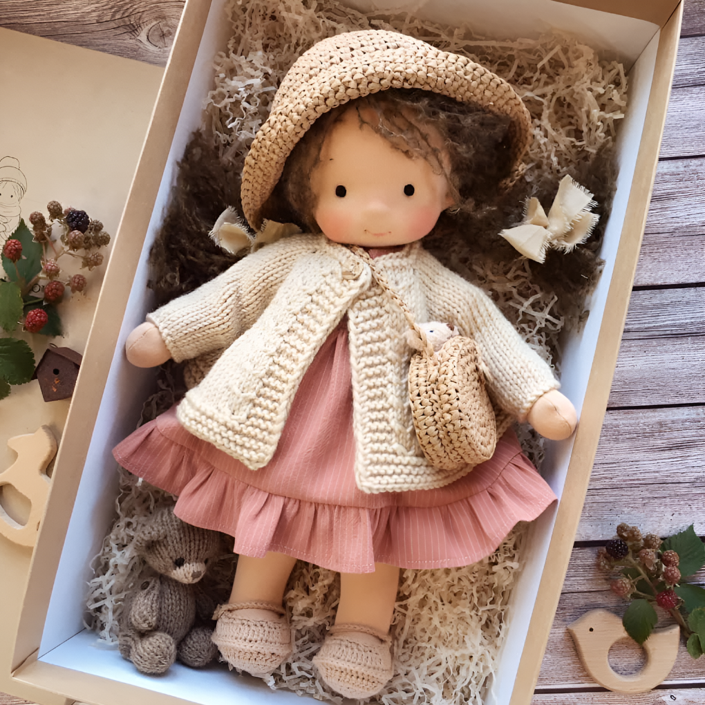 Waldorfpuppe Hypoallergen Natürliche Materialien 35 cm – Bild 7