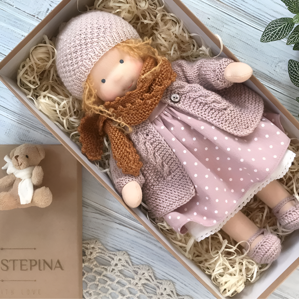 Waldorfpuppe Hypoallergen Natürliche Materialien 35 cm – Bild 5
