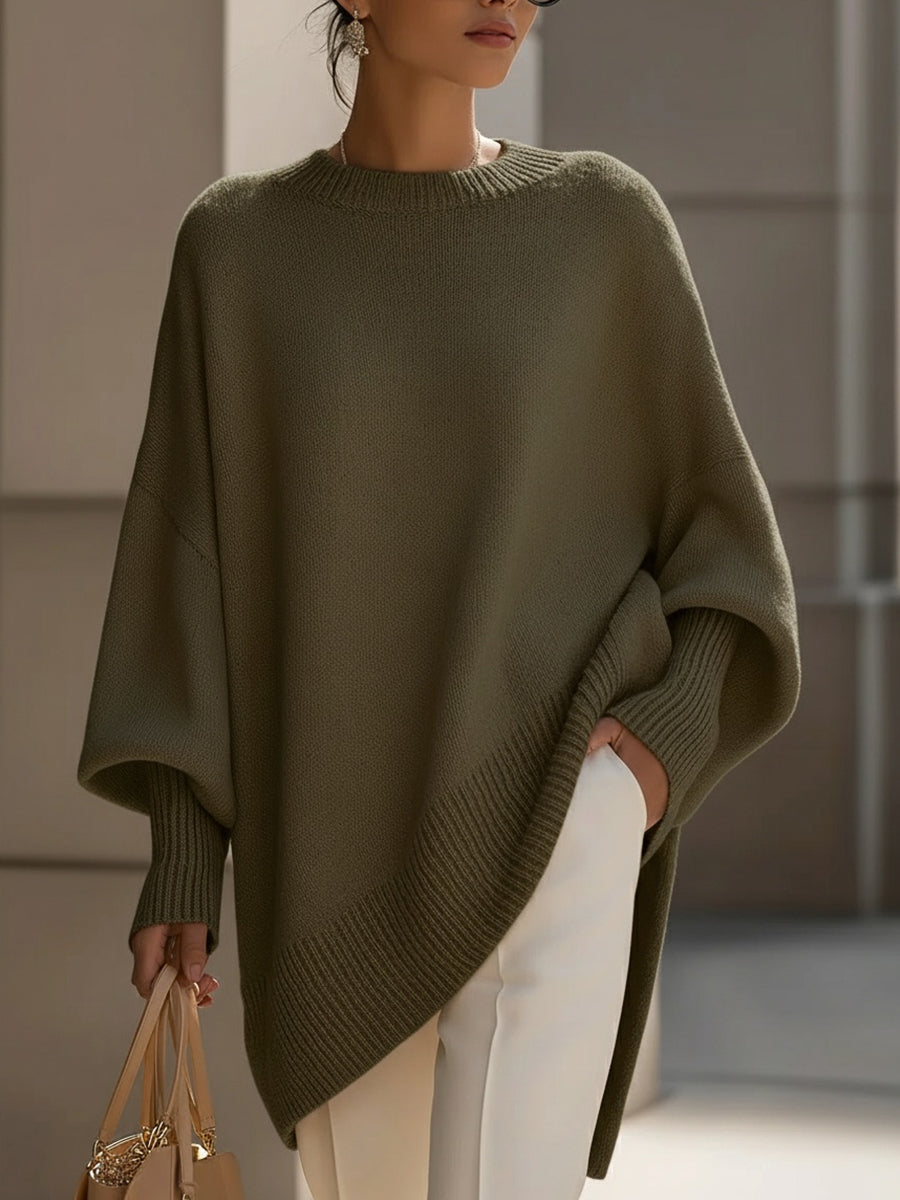 Damen Oversize Pullover mit Rundhals und Rippbündchen – Bild 11