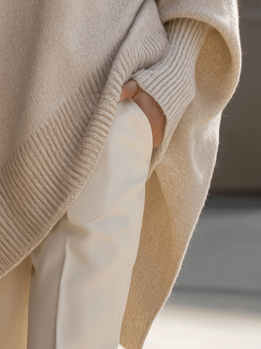 Damen Oversize Pullover mit Rundhals und Rippbündchen – Bild 9