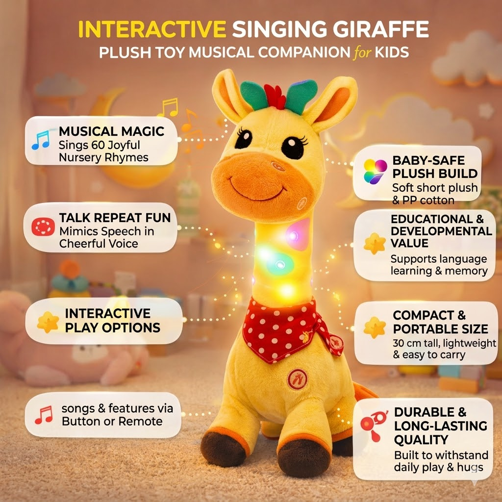 Plüschtier Giraffe singend sprechend babyfreundlich – Bild 5