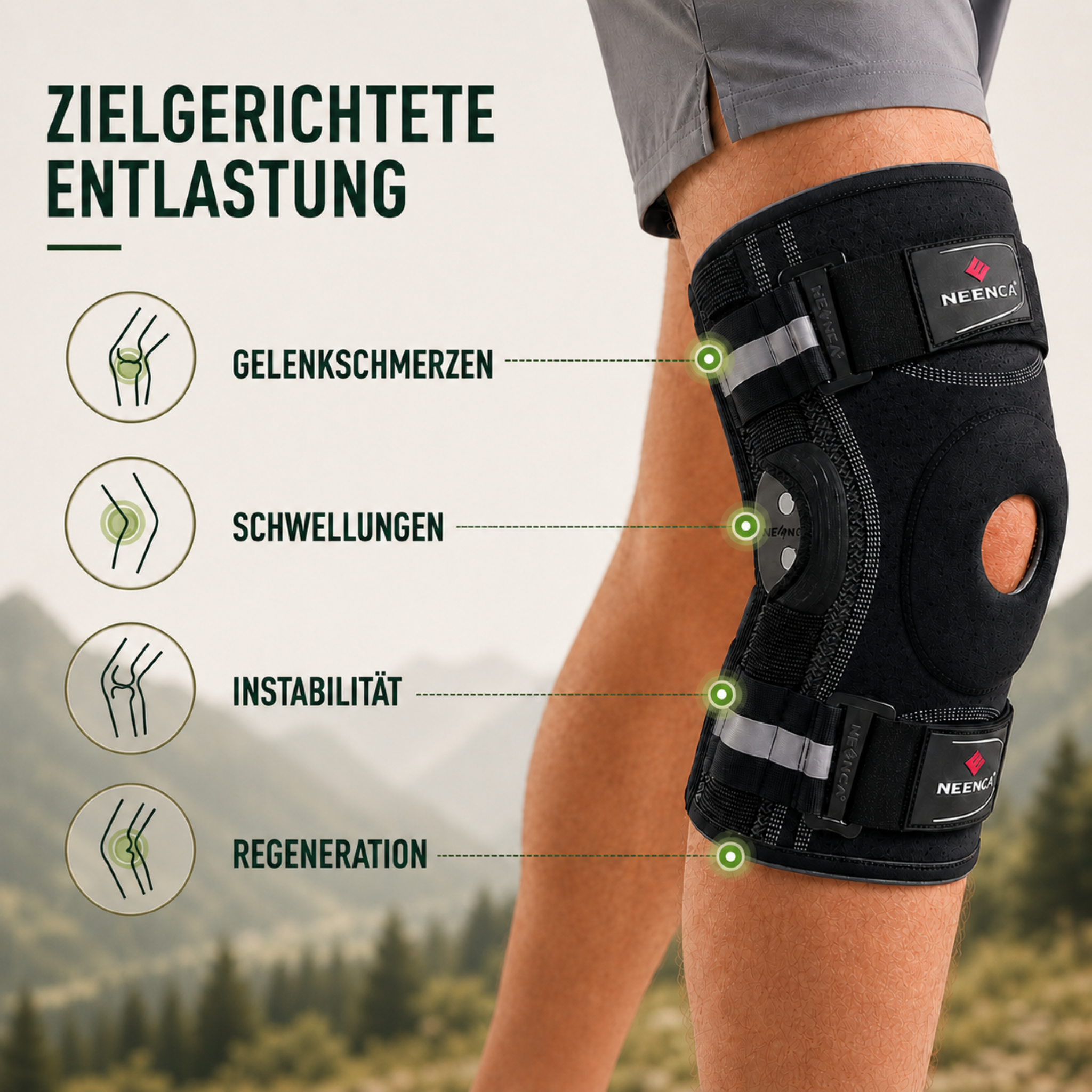 Knieorthese mit Gelenk | Offene Patella, Schmerzlinderung – Bild 3