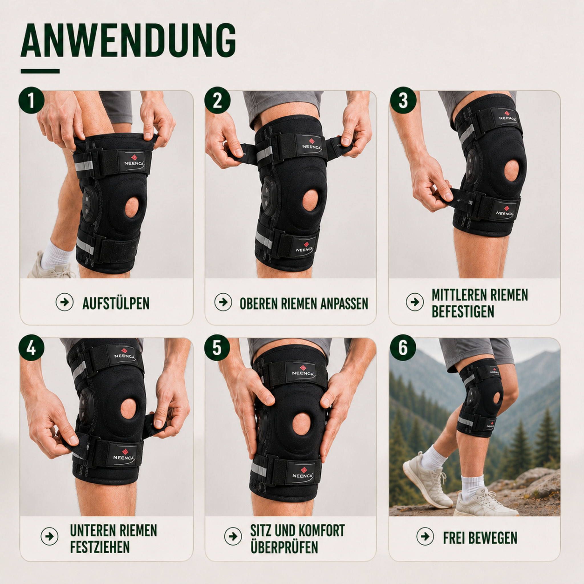 Knieorthese mit Gelenk | Offene Patella, Schmerzlinderung – Bild 7