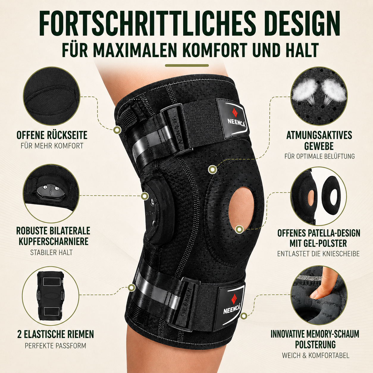 Knieorthese mit Gelenk | Offene Patella, Schmerzlinderung – Bild 4