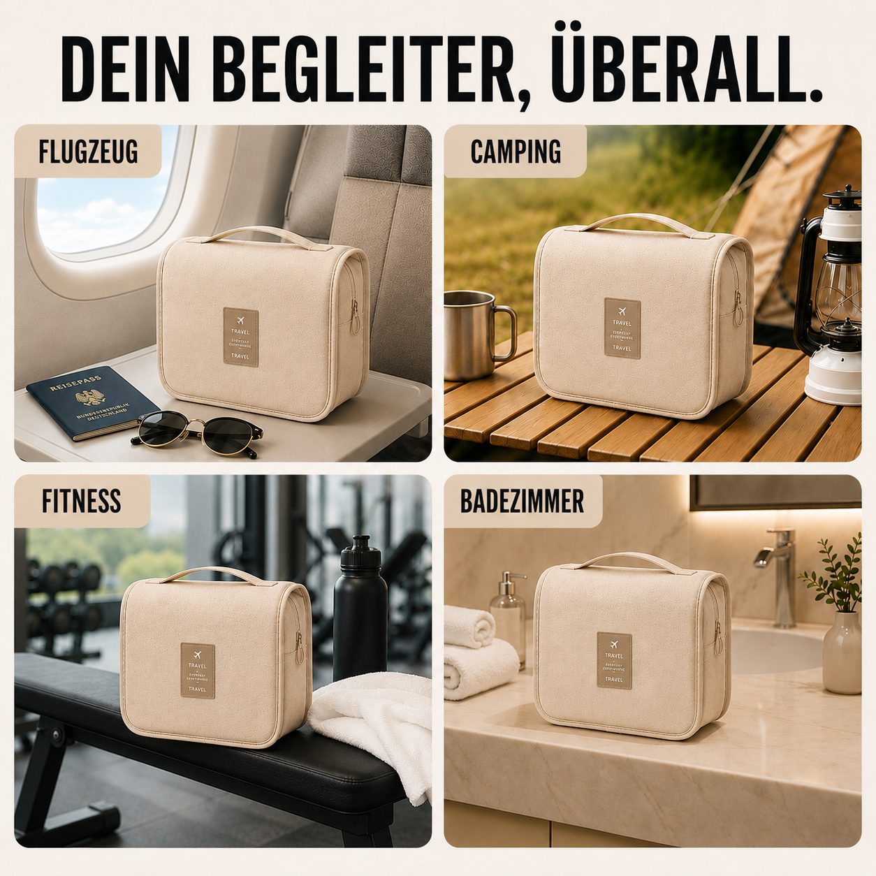 Toilettentasche aufhängbar Reise Organizer Twill-Oxford – Bild 13