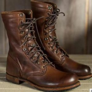 Damen Schnürstiefel robustes Leder rutschfester Halt