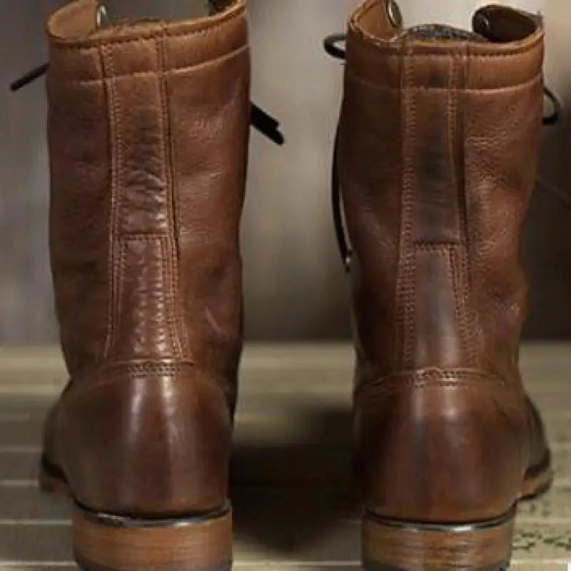 Damen Schnürstiefel robustes Leder rutschfester Halt – Bild 2