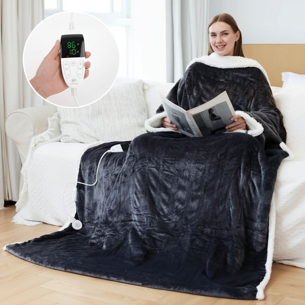 Kuschel Ärmeldecke mit Fußtasche für Zuhause – Bild 11