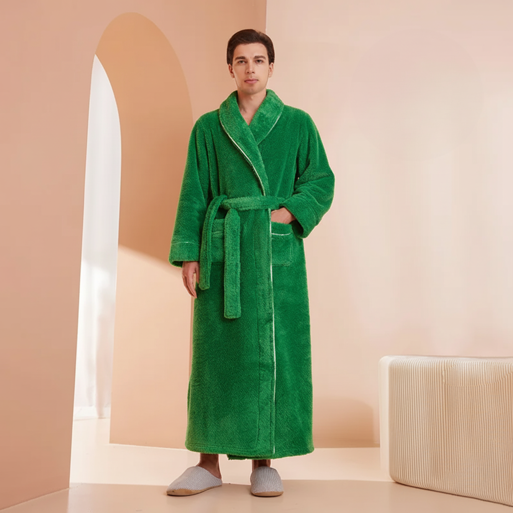 Bademantel Damen Herren Wärmeisolierend Wickelstil – Bild 16