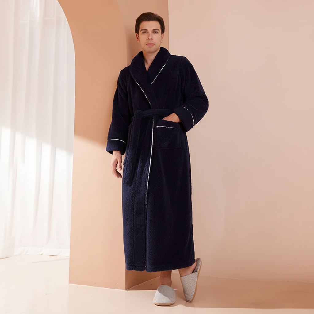 Bademantel Damen Herren Wärmeisolierend Wickelstil – Bild 3
