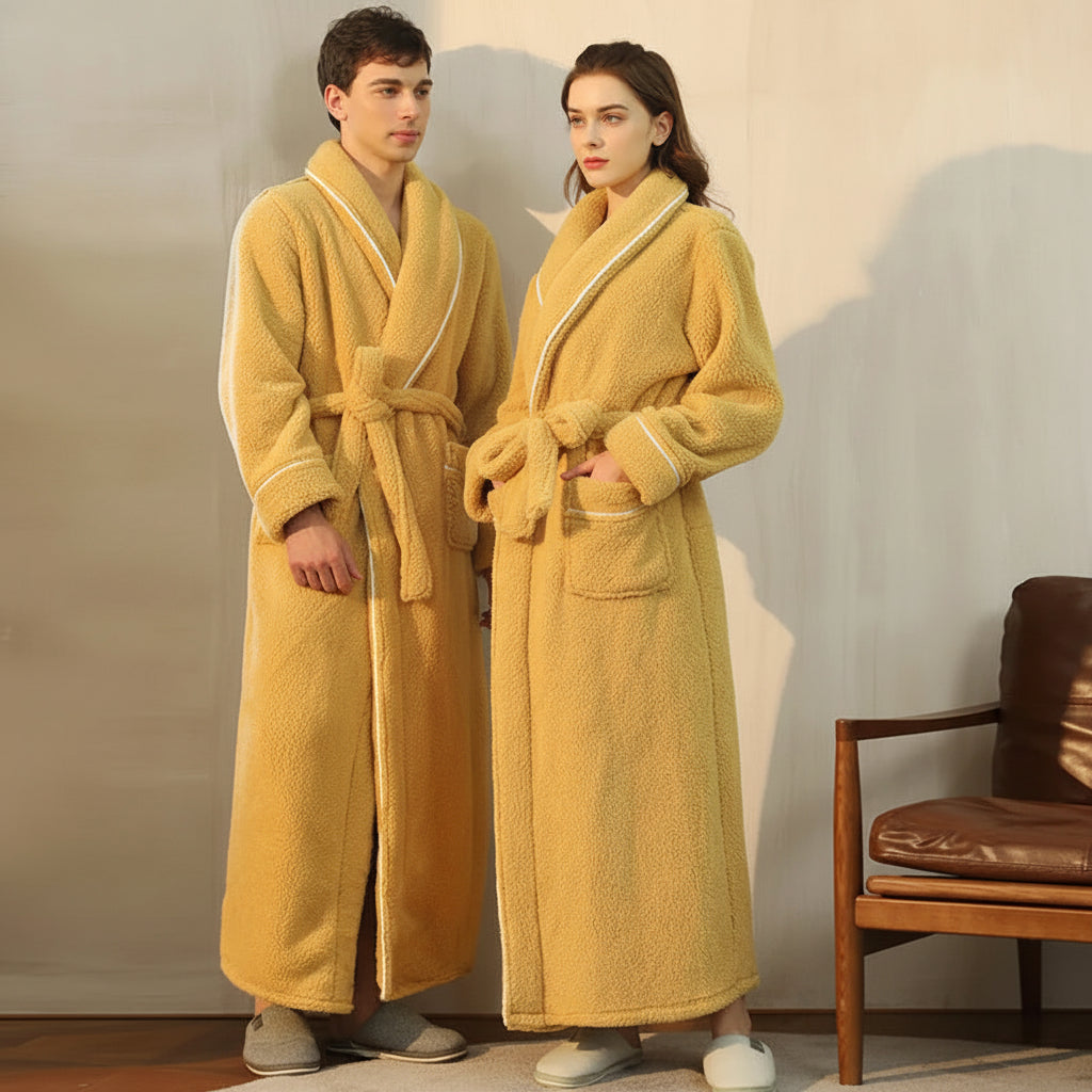 Bademantel Damen Herren Wärmeisolierend Wickelstil – Bild 25