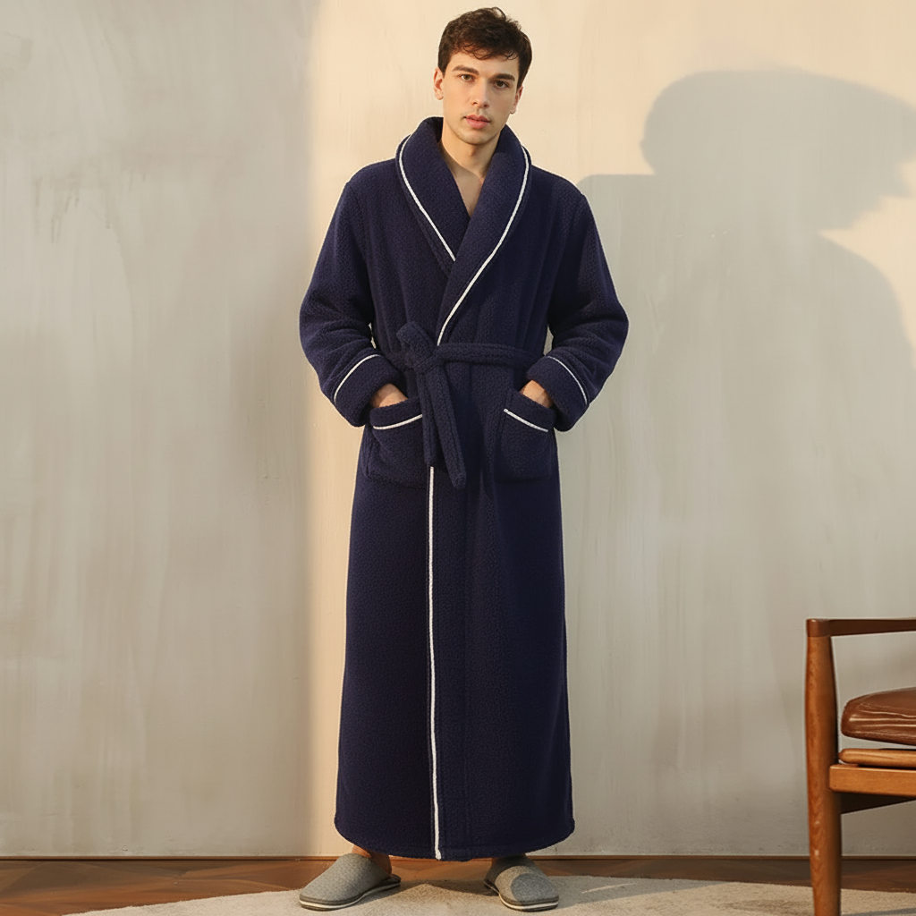 Bademantel Damen Herren Wärmeisolierend Wickelstil – Bild 5