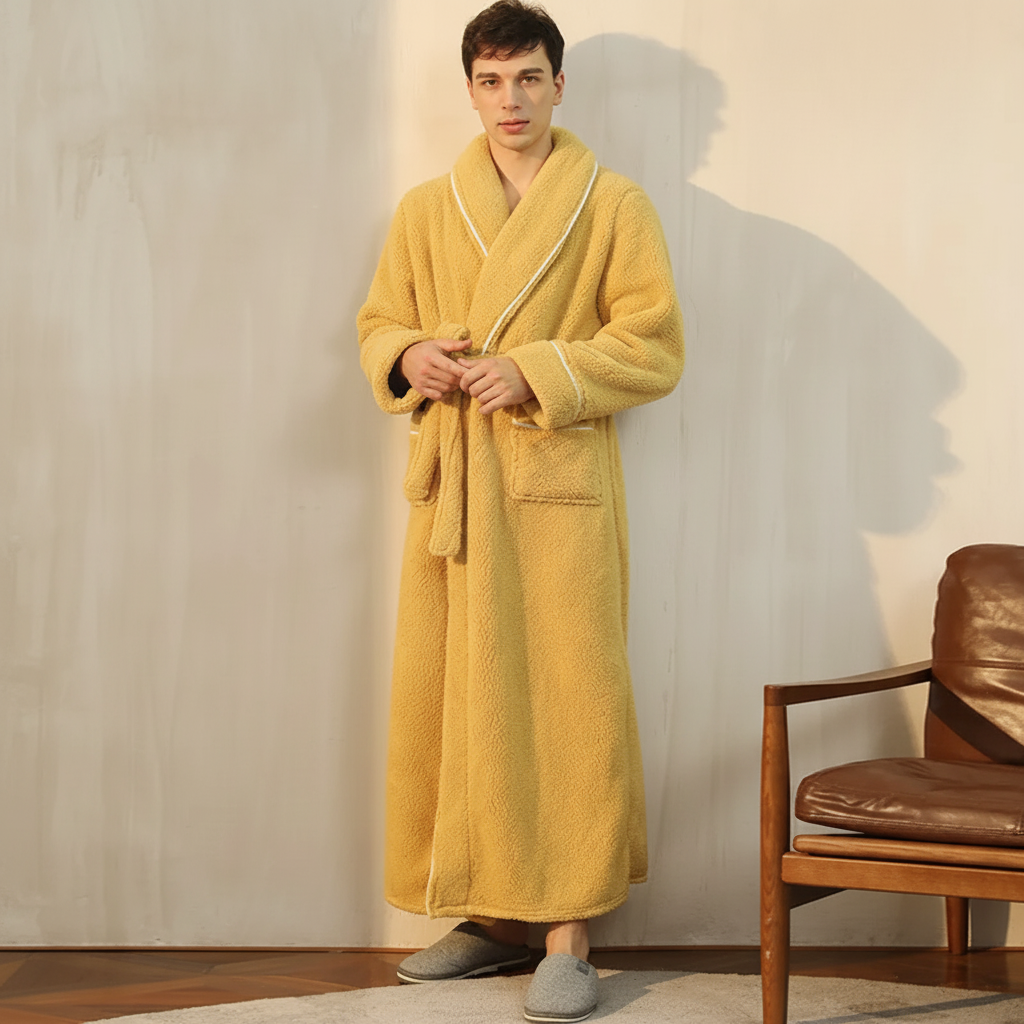 Bademantel Damen Herren Wärmeisolierend Wickelstil – Bild 9