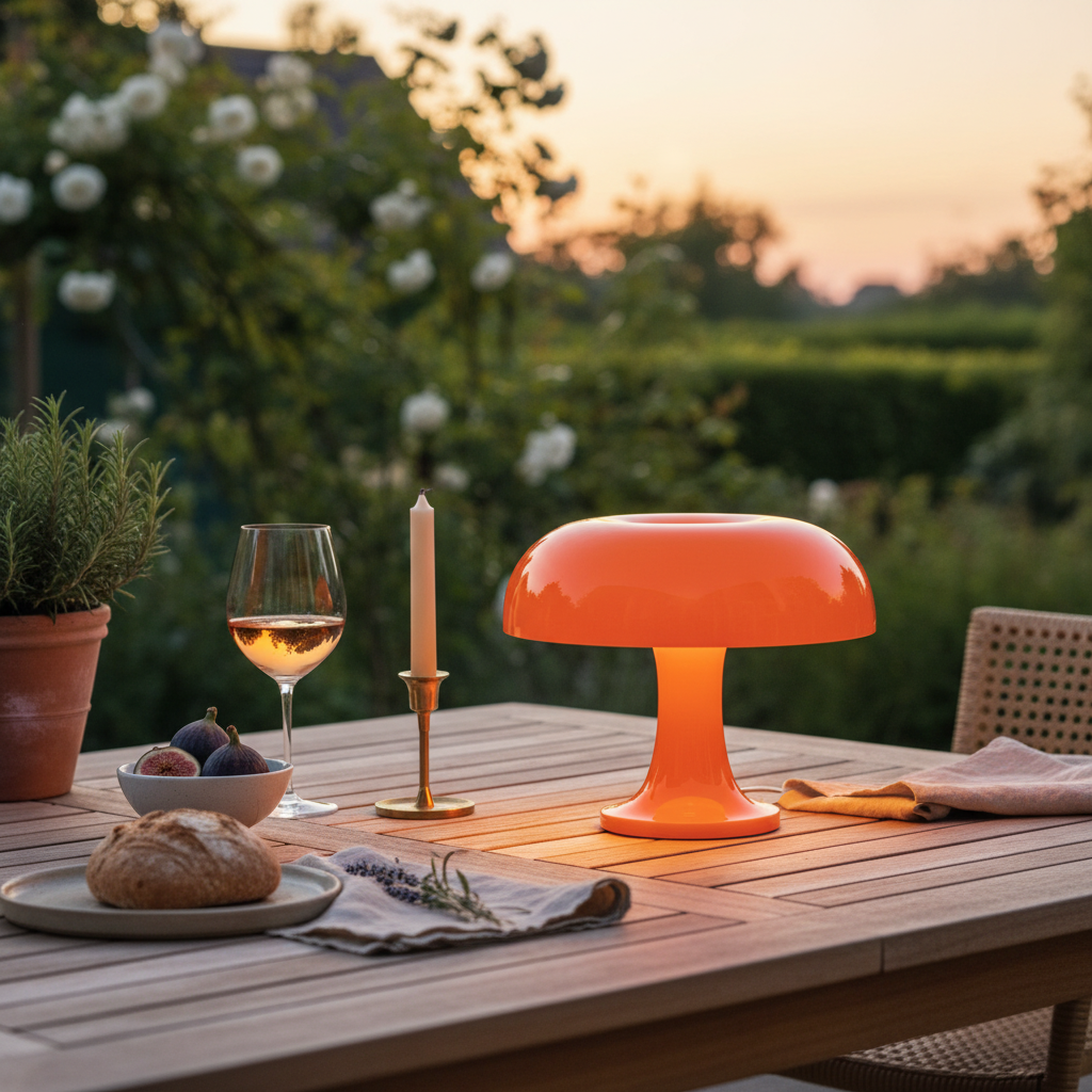 Kabellose Tischlampe glänzendes Orange portabel – Bild 2