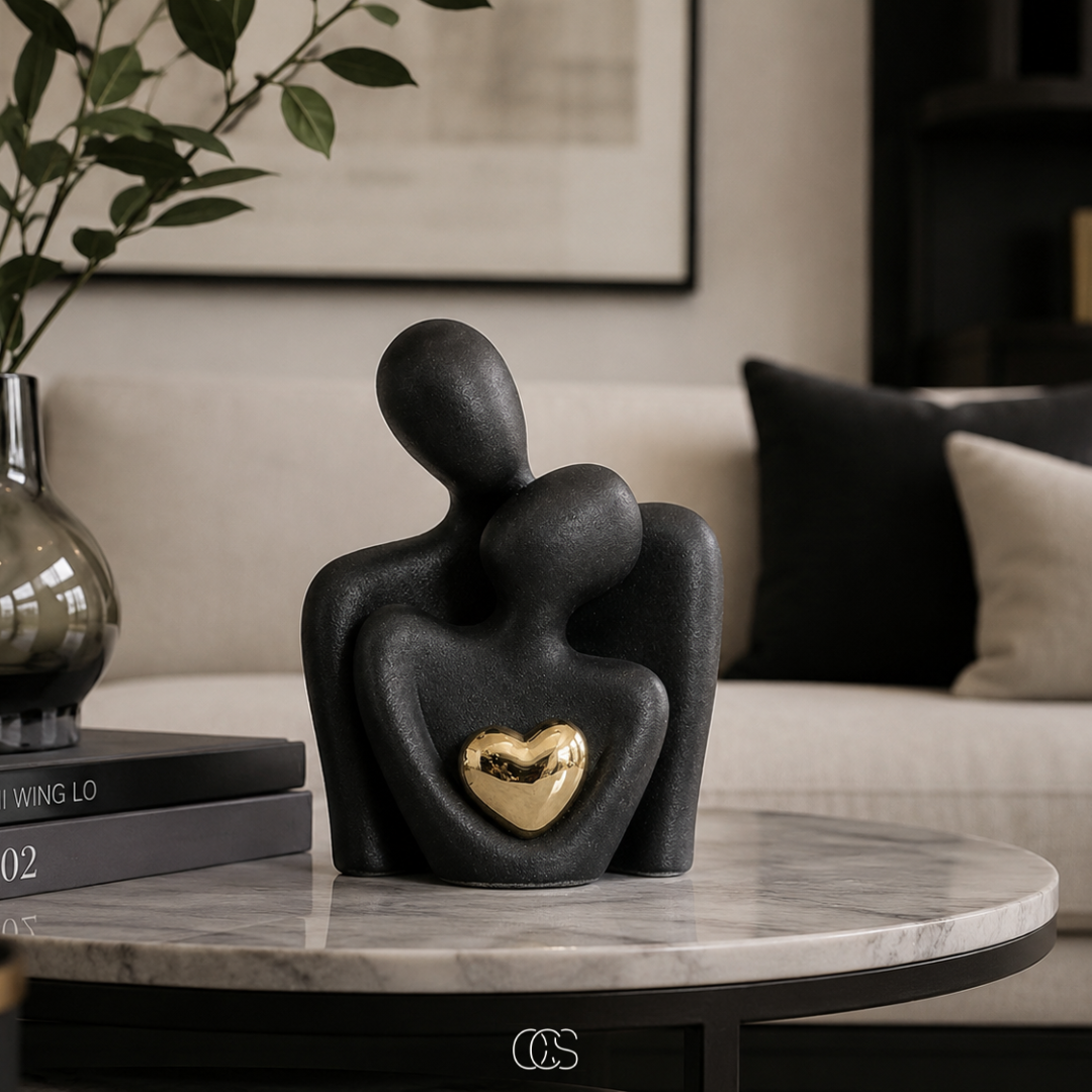 Dekofigur Paar Keramik minimalistisch schwarz für Zuhause – Bild 3