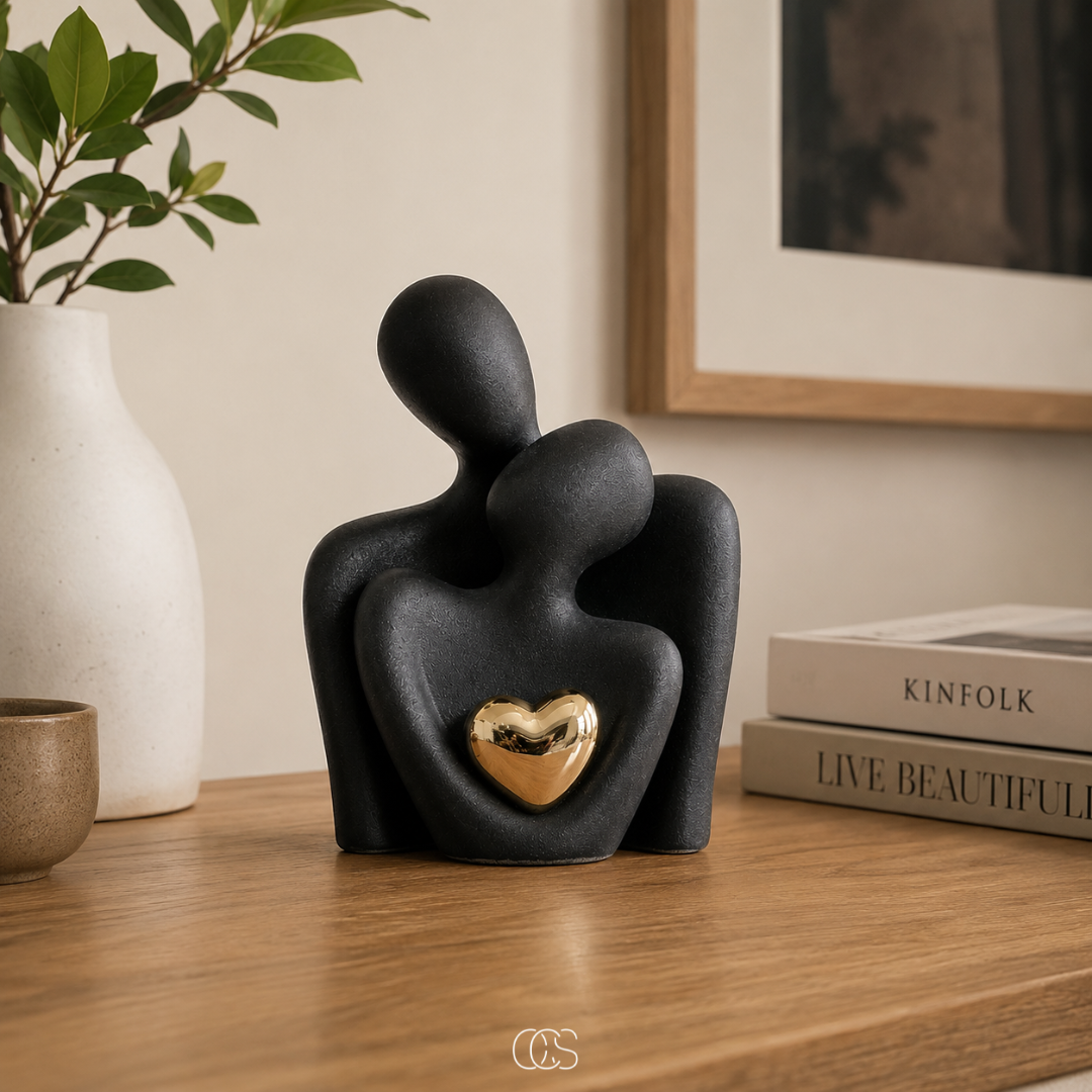 Dekofigur Paar Keramik minimalistisch schwarz für Zuhause – Bild 4