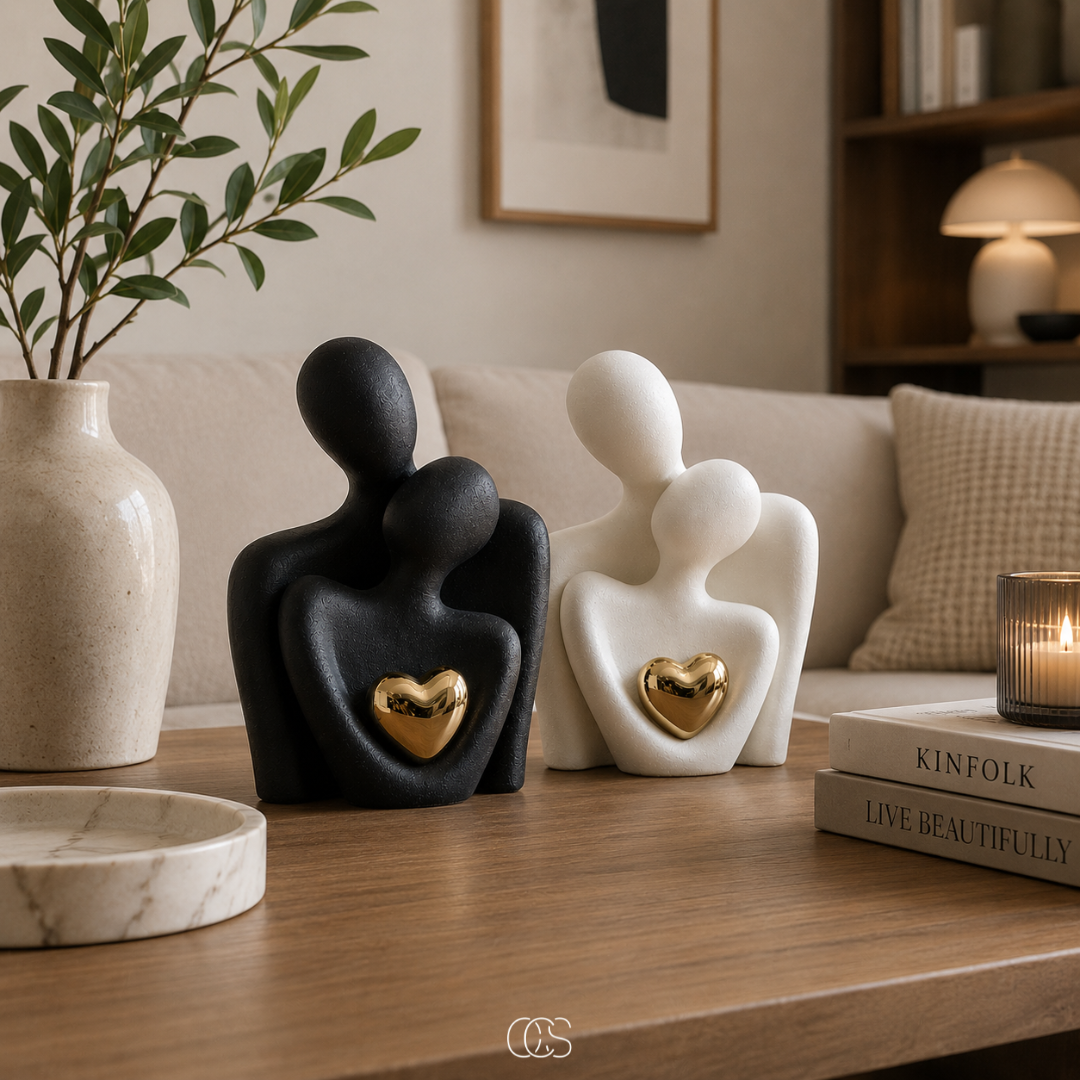 Dekofigur Paar Keramik minimalistisch schwarz für Zuhause – Bild 5