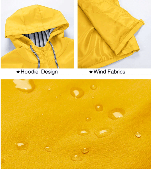 Regenjacke Damen gestreiftes Futter windabweisend – Bild 11
