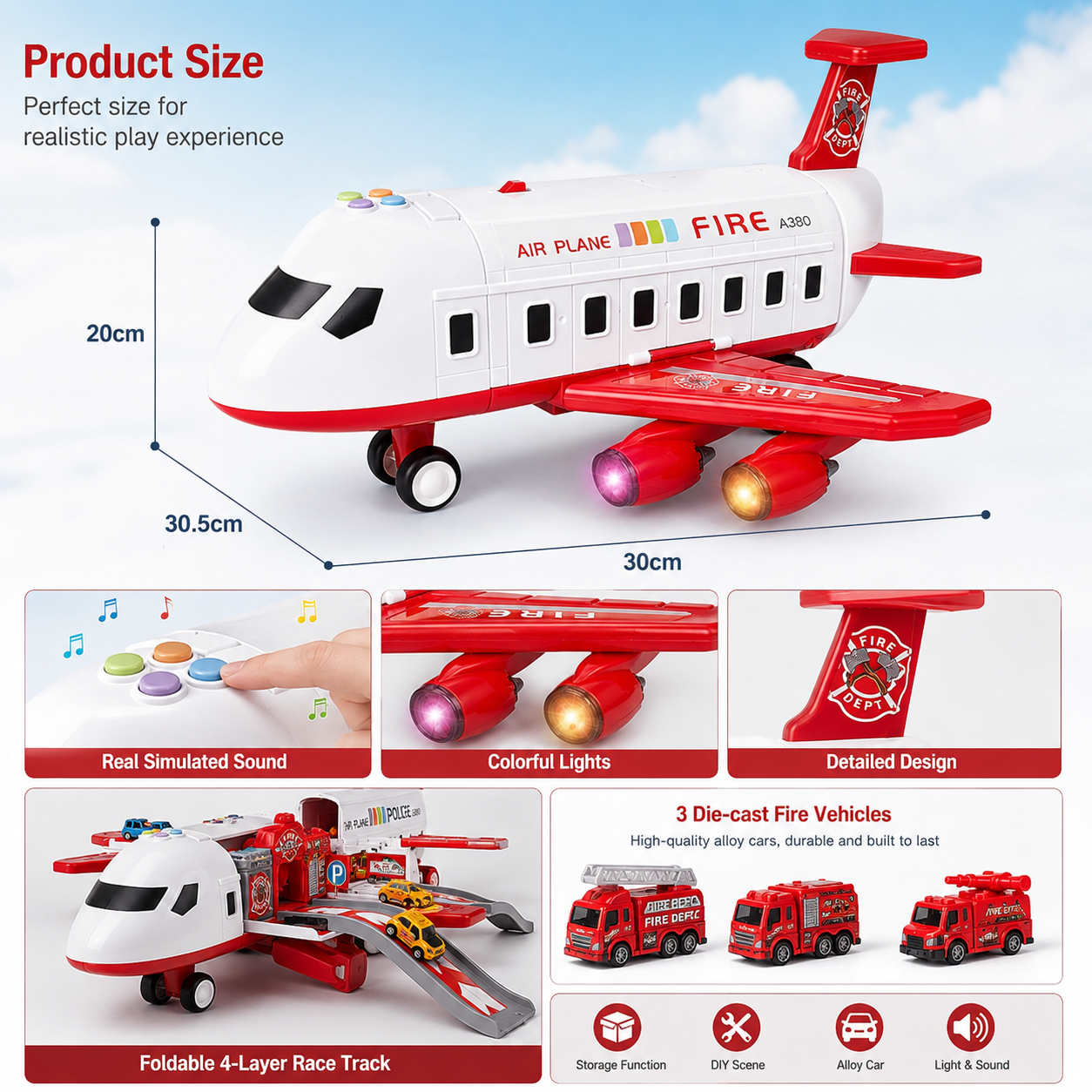Flugzeug Spielset für Kinder ab 3 Jahren – Koordination & Robust – Bild 7