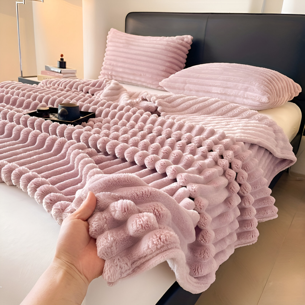 Fleecedecke leicht hautfreundlich für Zuhause und Reise – Bild 5