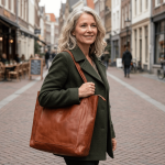 Damen Leder Tasche Vintage Stil Kratzfest Geräumig