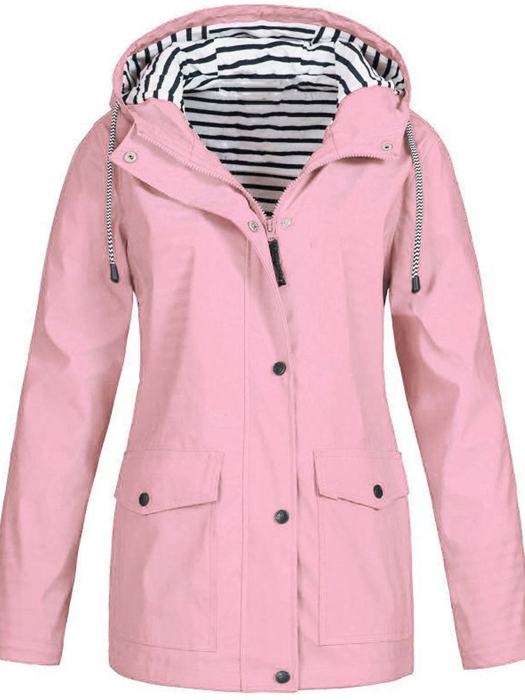 Regenjacke Damen gestreiftes Futter windabweisend – Bild 7