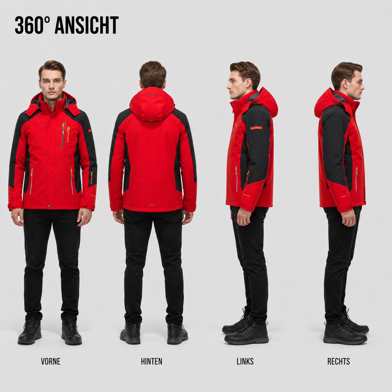 Herren Wanderjacke wasserdicht winddicht für Outdoor Trekking – Bild 9