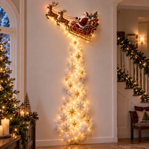 Weihnachts-Wandleuchte mit leuchtenden Szenen & Bewegungseffekt