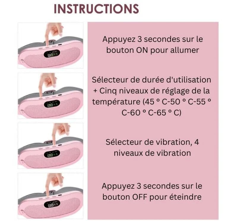 Menstruationsgürtel kabellos Wärme Vibration Schmerzlinderung – Bild 4