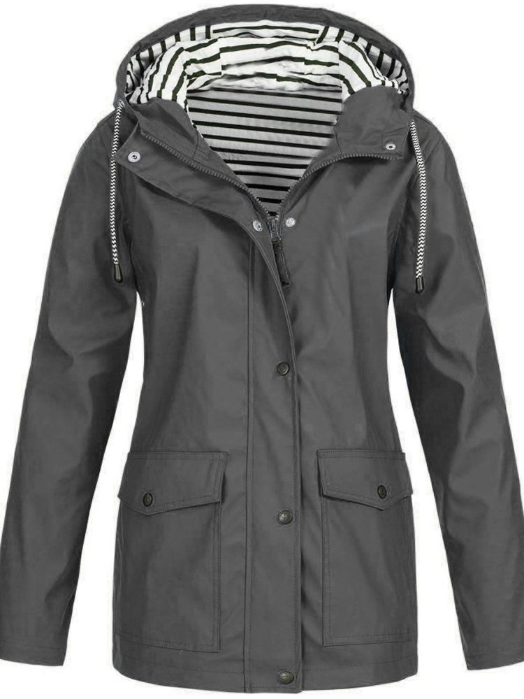 Regenjacke Damen gestreiftes Futter windabweisend – Bild 4