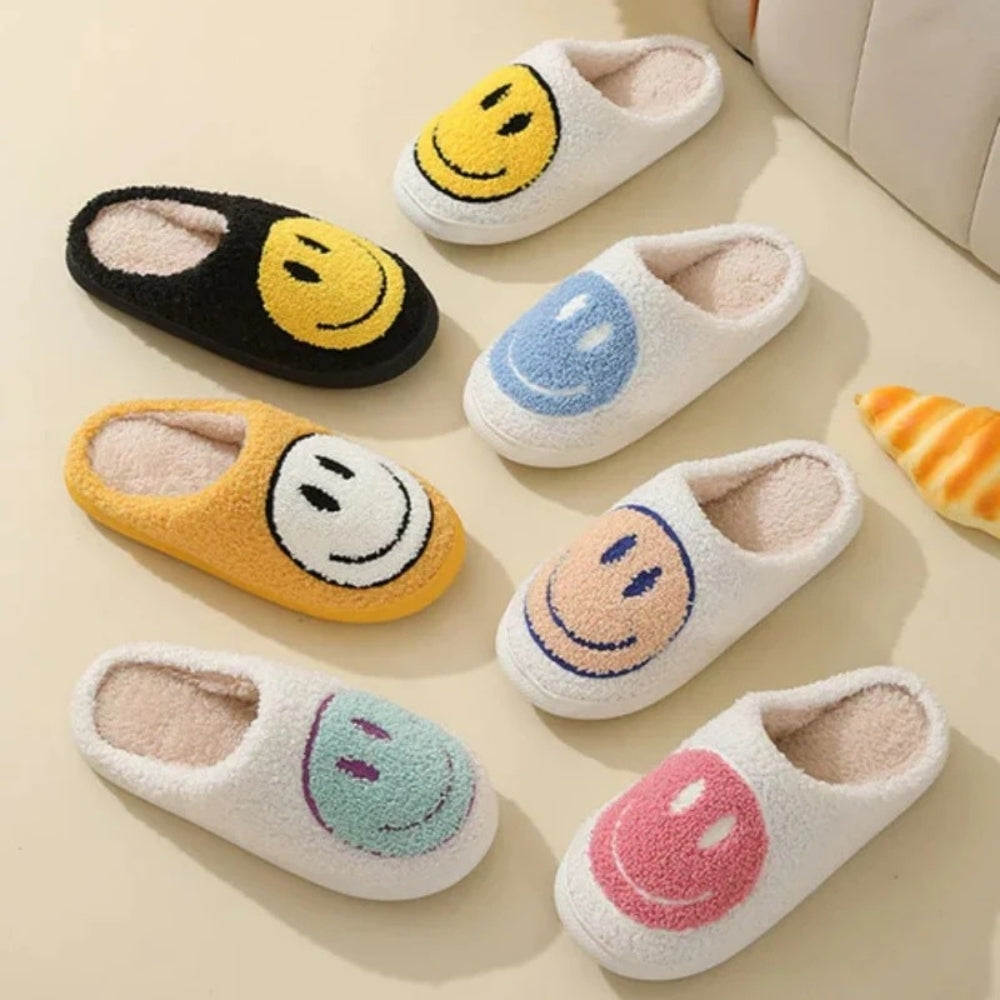 Hausschuhe Smiley Plüsch-Obermaterial Weich Gepolstert – Bild 14