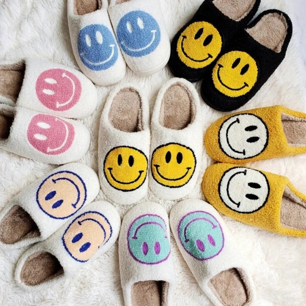 Hausschuhe Smiley Plüsch-Obermaterial Weich Gepolstert – Bild 15