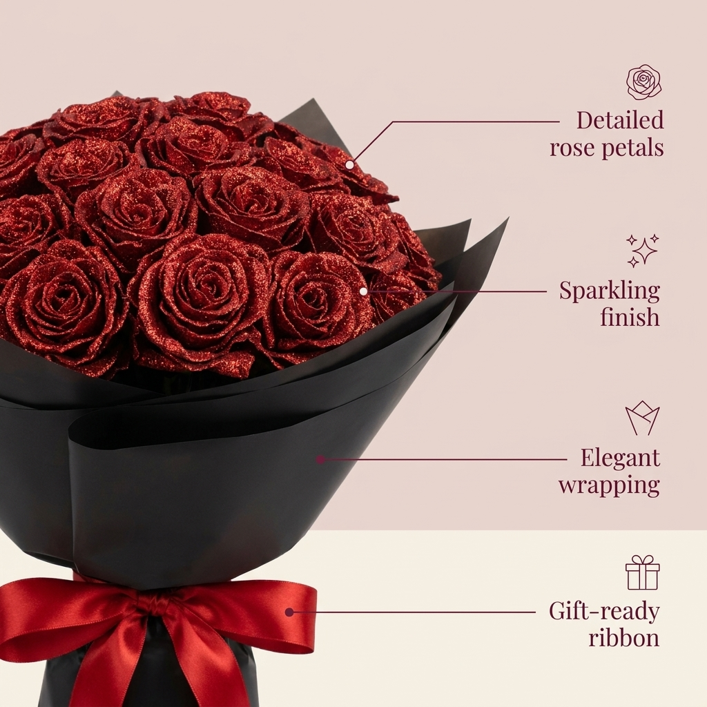 Rosenstrauß handgefertigt langlebig in eleganter Geschenkbox – Bild 23